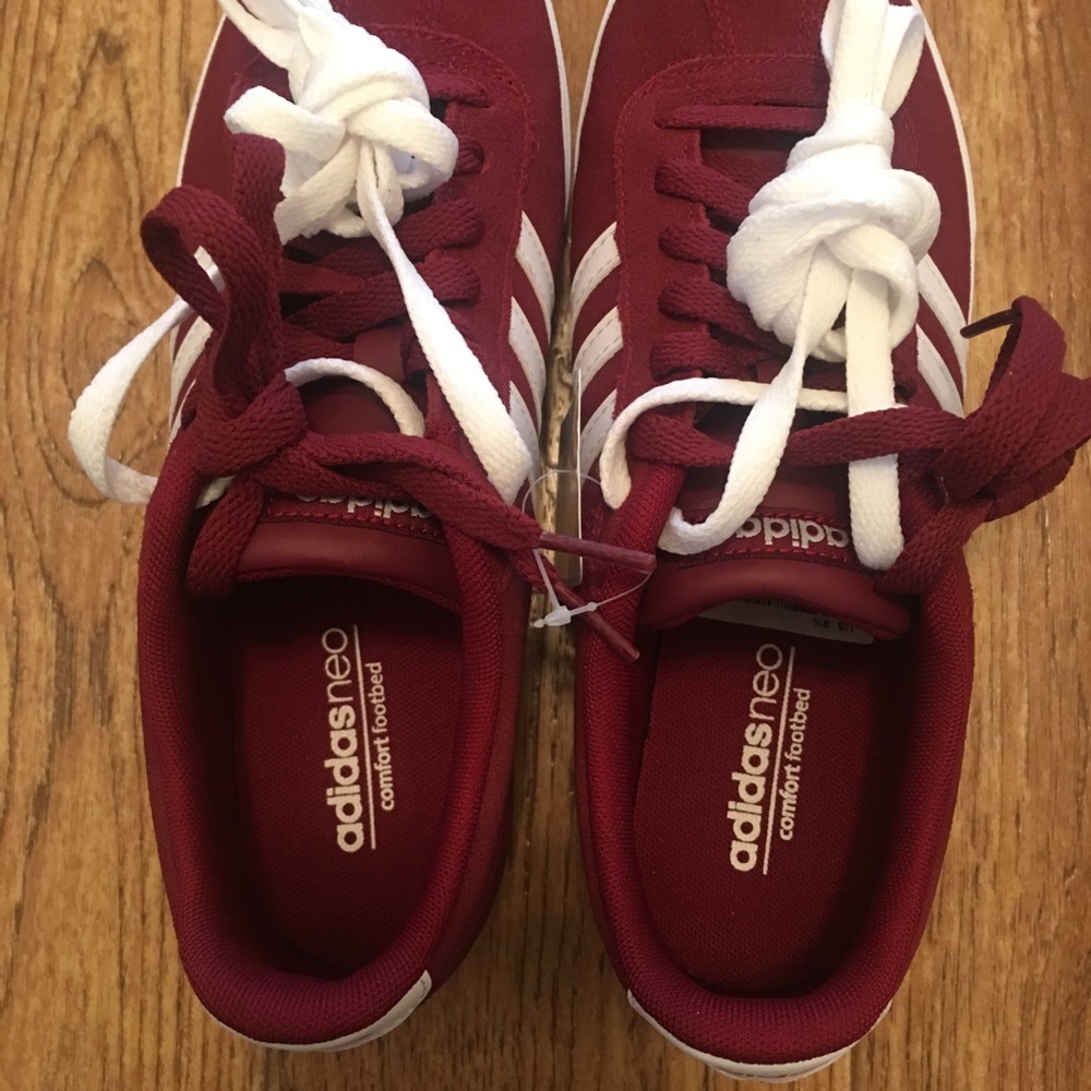 ADIDAS Courtset Burgundy Women’s Sneakers Size 9.5 - Picture 6 of 7